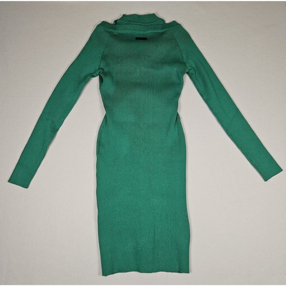 NUBU Studio Hungarian Dress Bodycon Ribbed Long Sleeve Cut Out Size Midi Stretch - Picture 6 of 14